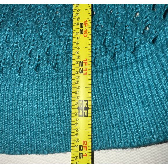 Christopher & Banks Teal Open Knit Cardigan - Size Medium - Picture 5 of 7